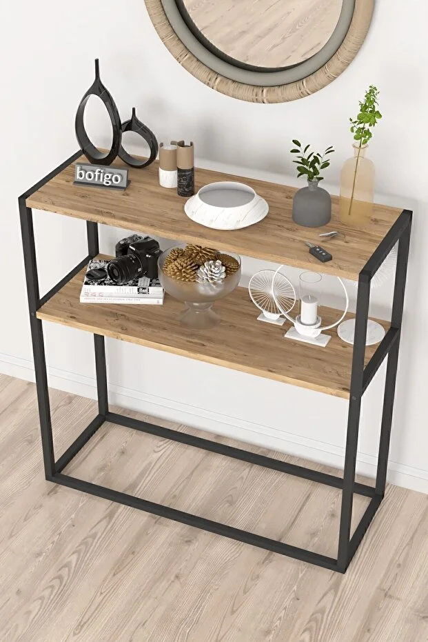 Metal Ayaklı Dresuar Dekoratif Raflı Dresuar Konsol Metal Dresuar 